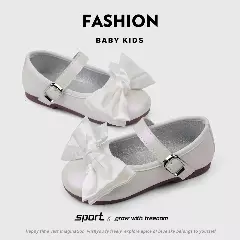 Baby, Toddler & Young Girls White Satin Bow Pin Buckle Dress Shoes | Lucys 10704