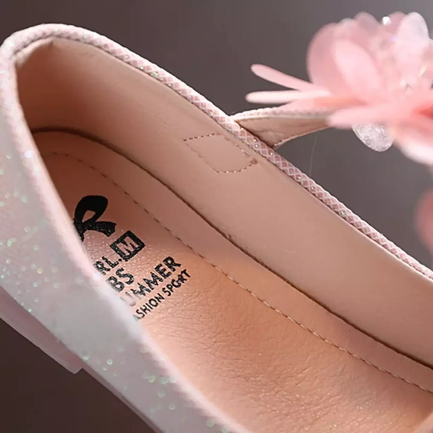 Baby & Young Girls Pink Chiffon Petal Clear Heel Party Shoes | Lucys 10746