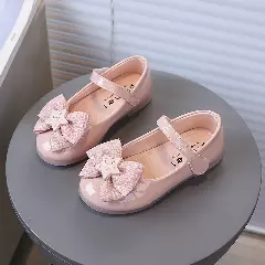 Toddler & Young Girls Pink Tonal Bow Star Charm Party Shoes | Lucys 10758