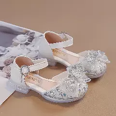 Young Girls & Girls Beige Pointed Toe Gem Panel Dress Shoes | Lucys 10884