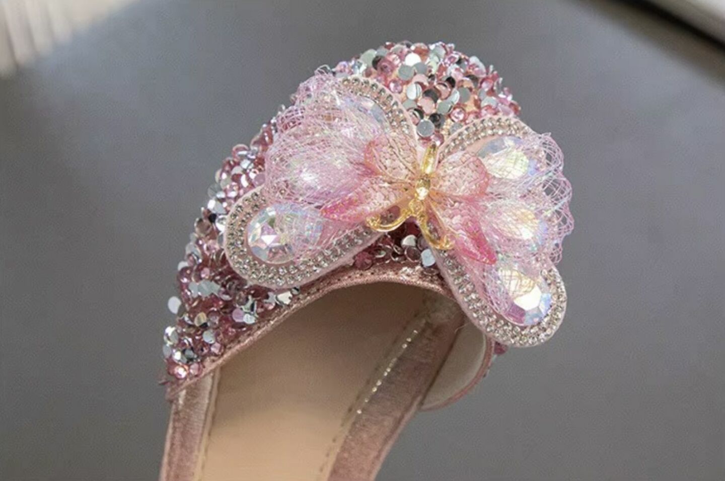 Baby, Toddler & Girls Pink Sequin 3D Butterfly Mary Jane Party Flats | Lucys 10560