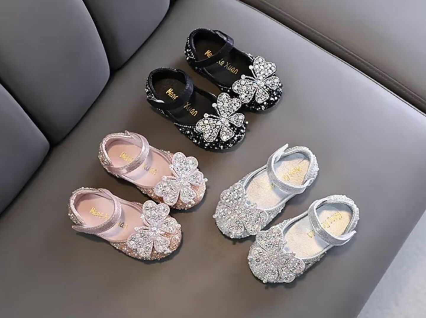 Baby, Toddler & Girls Dusty Pink Beaded Crystal Butterfly Dress Shoes | Lucys 10571