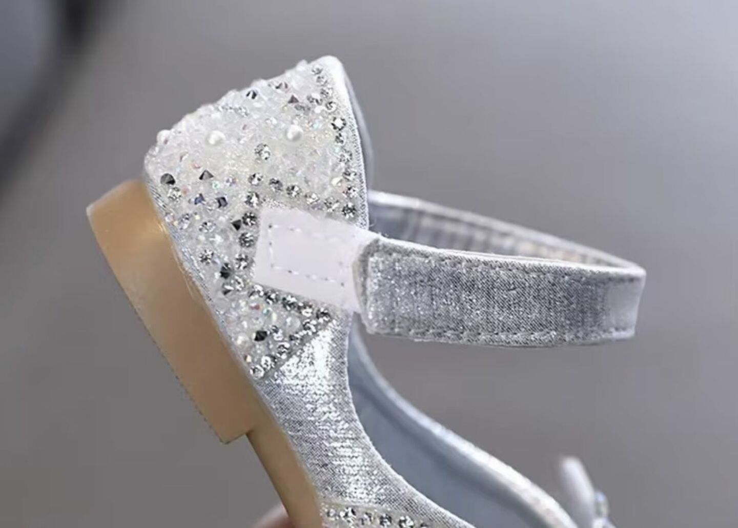 Baby, Toddler & Girls Silver Beaded Crystal Butterfly Dress Shoes | Lucys 10570