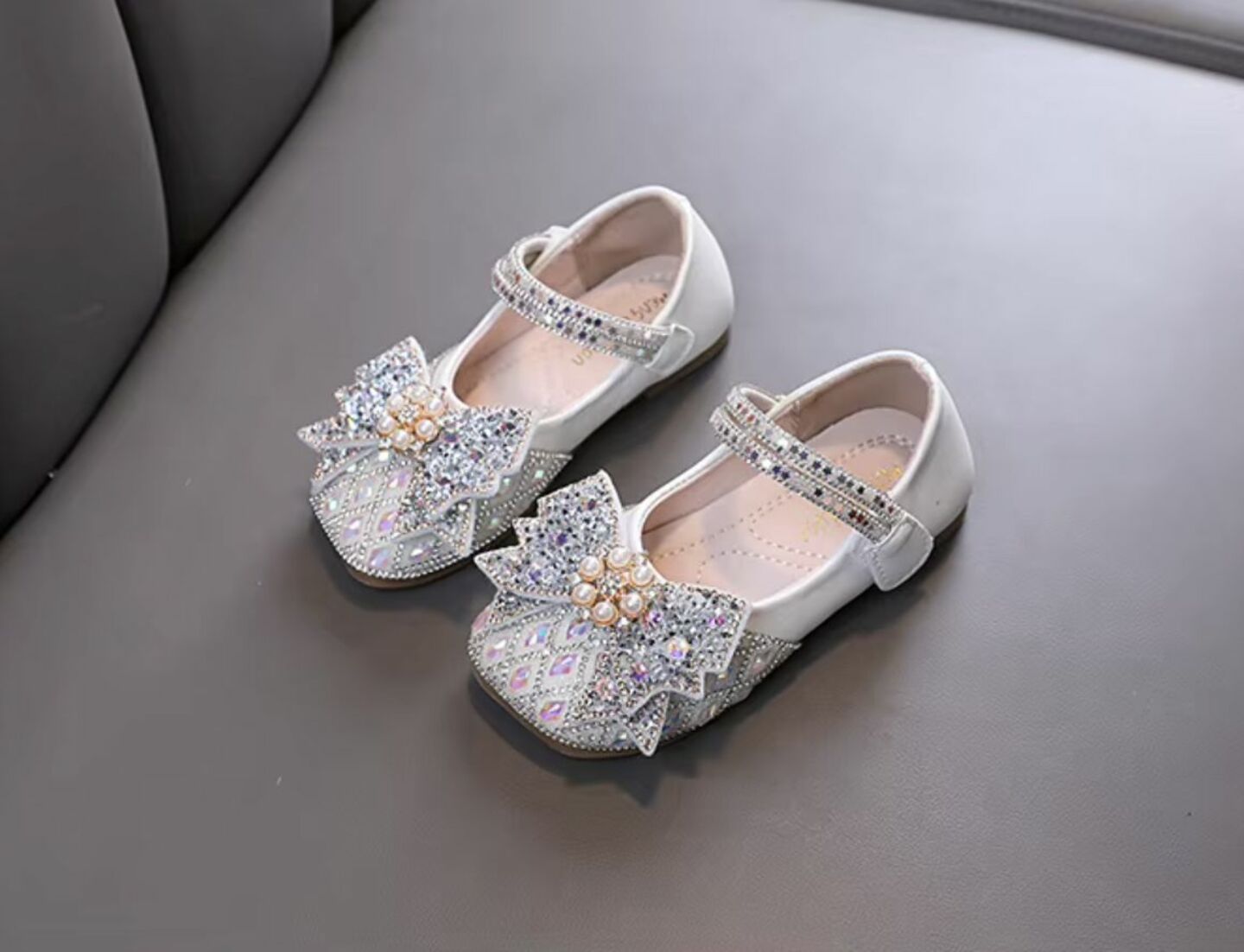 Baby, Toddler & Girls Ivory Pearl Flower Bow Ballet Flats | Lucys 10596