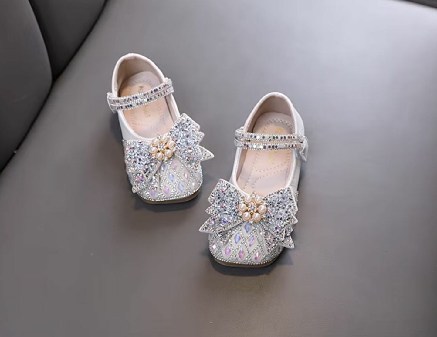 Baby, Toddler & Girls Ivory Pearl Flower Bow Ballet Flats | Lucys 10596