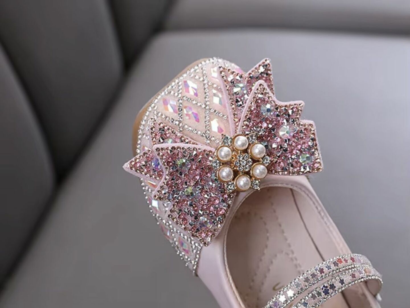 Baby, Toddler & Girls Pink Pearl Flower Bow Ballet Flats | Lucys 10598