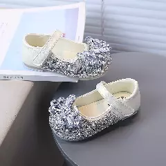 Baby, Toddler & Young Girls Ivory Crystal Cluster Glitter Toe Dress Shoes | Lucys 10960