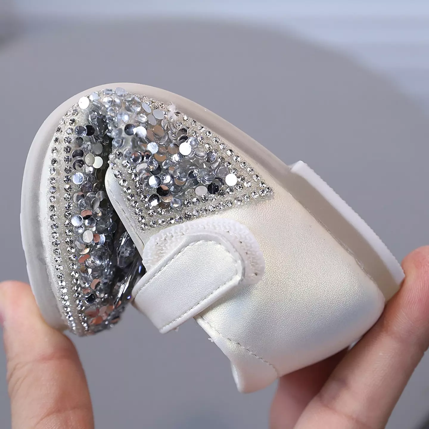 Baby, Toddler & Young Girls Ivory Crystal Cluster Glitter Toe Dress Shoes | Lucys 10960