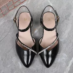 Girls Black Diagonal Stone Strap Dress Shoes | Lucys 11080