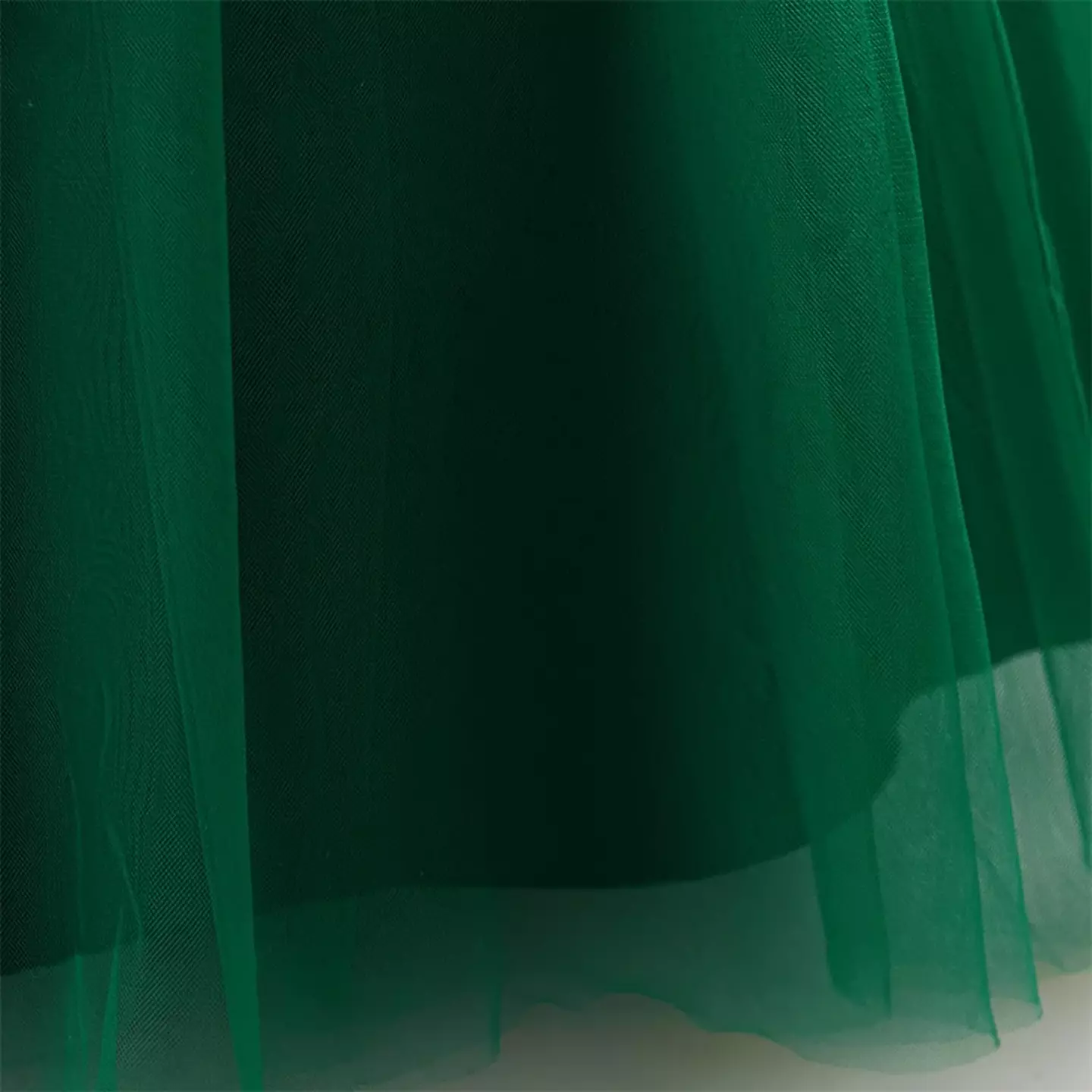 Stella Forest Green Sheer Yoke Corded Lace Knee Length Junior Bridesmaid Dress | Lucys