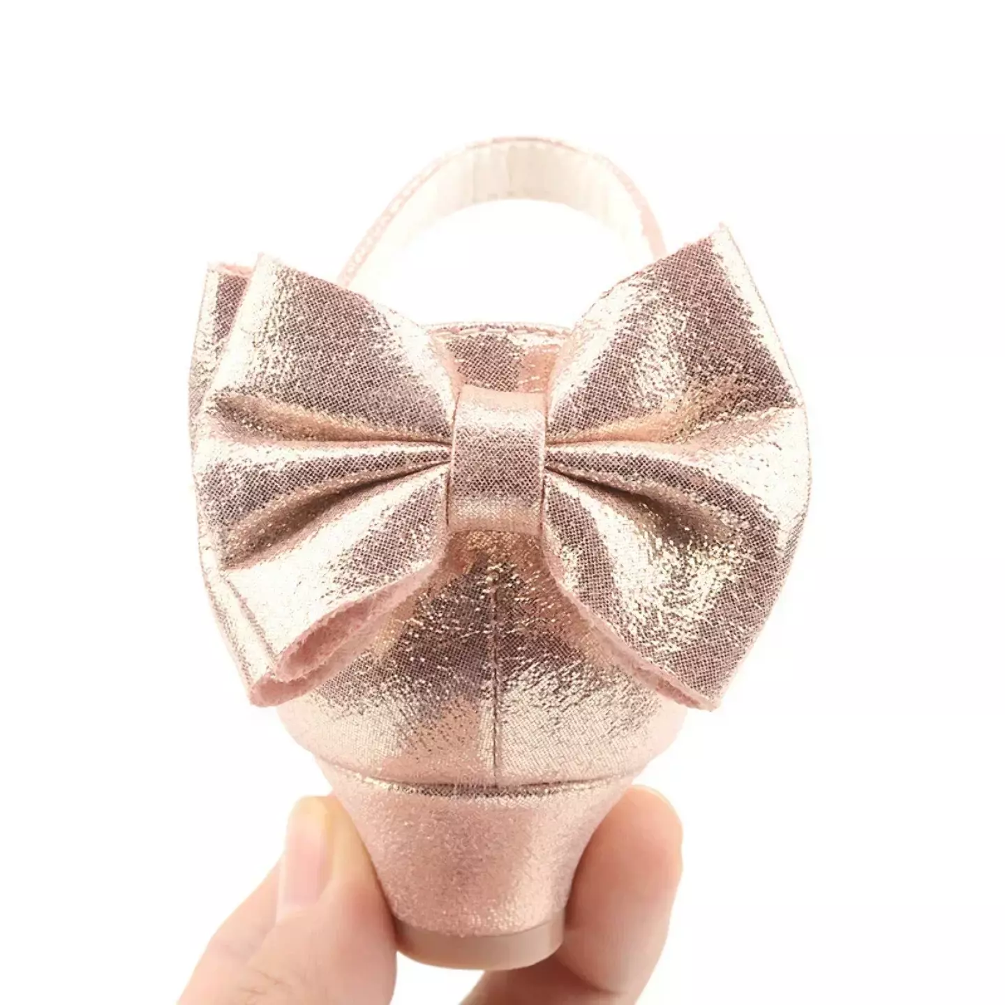 Girls Pink Rhinestone Toe Back Bow Dress Shoes | Lucys 11194