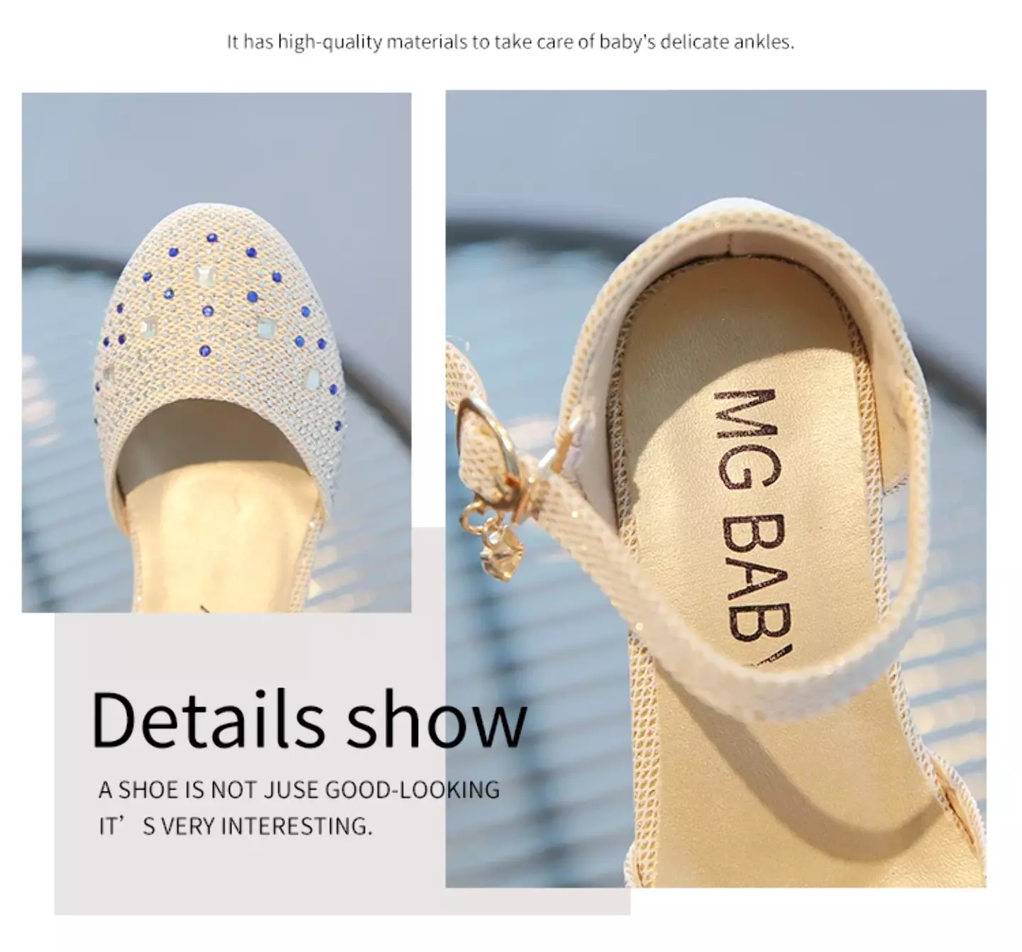 Girls Beige Speckled Stone Glitter Block Heel Shoes | Lucys 11220
