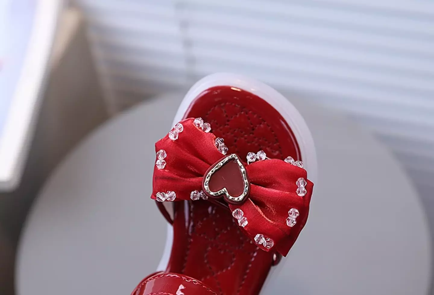 Baby, Toddler & Young Girls Maroon Heart Plaque Ruched Bow Party Shoes | Lucys 11270