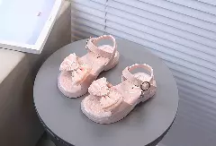 Baby, Toddler & Young Girls Peach Pink Heart Plaque Ruched Bow Party Shoes | Lucys 11269