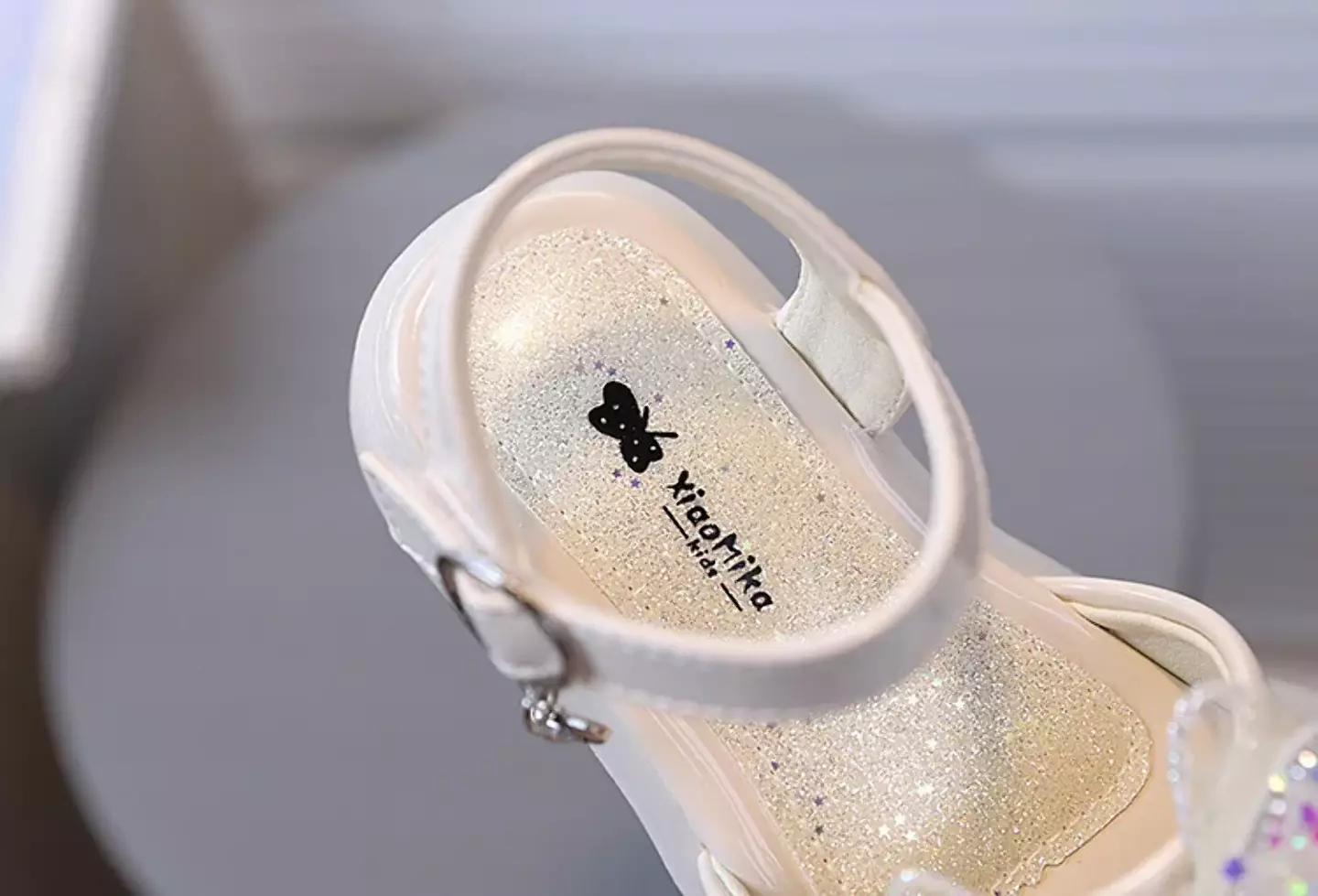 Baby, Toddler & Young Girls Ivory Heart Confetti Bow Ankle Ring Sandals | Lucys 11302