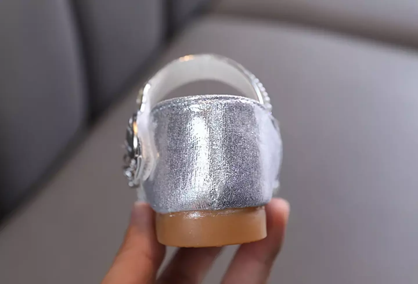 Toddler, Young Girls & Girls Silver Openwork Pearl Bow Ankle Strap Shoes | Lucys 11497