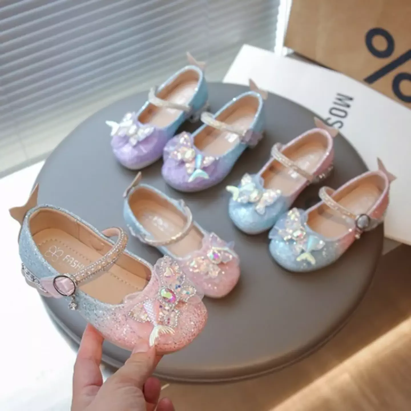 Young Girls & Girls Pink Mermaid Tail Bow Dress Shoes | Lucys 11548