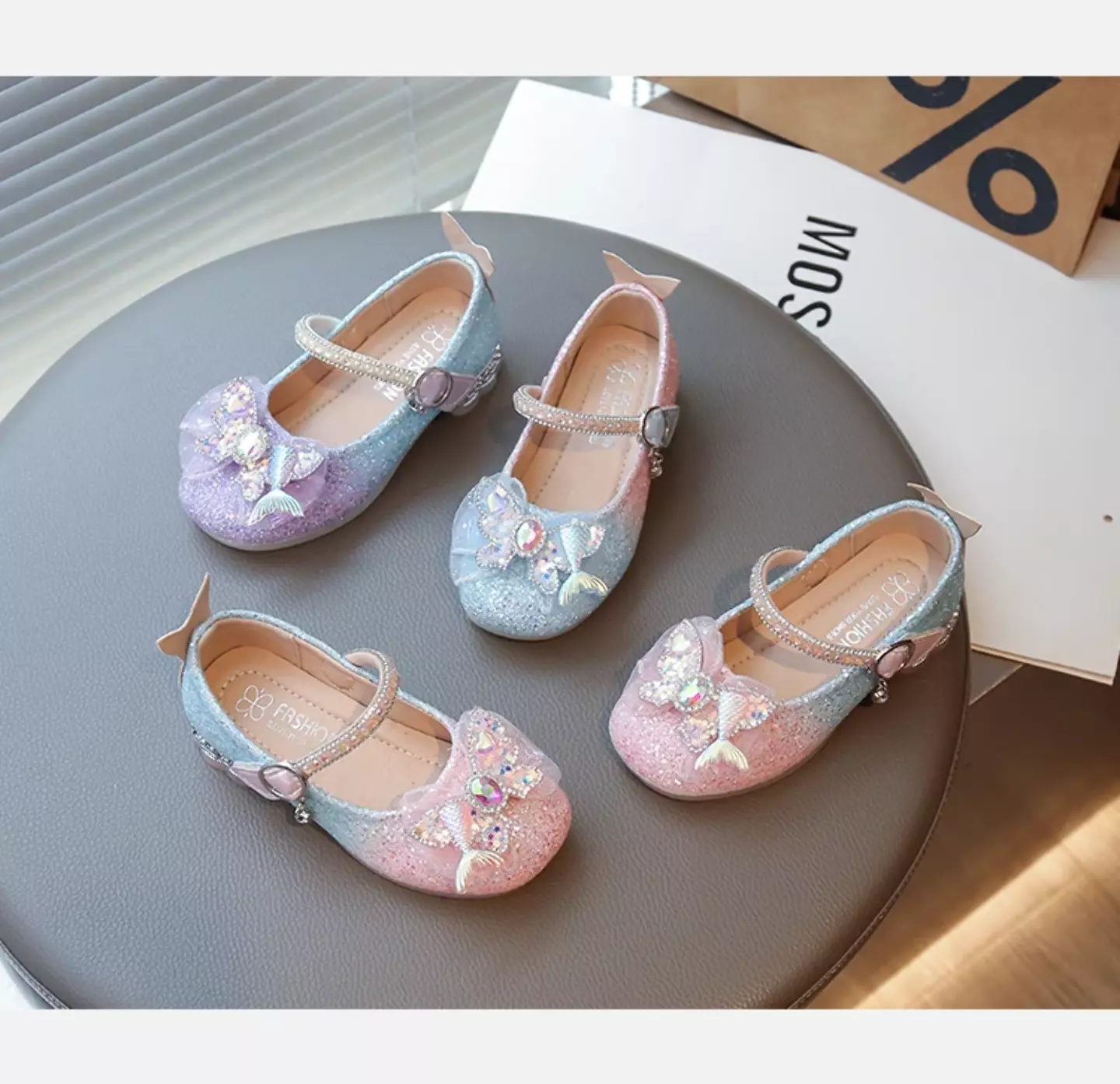Young Girls & Girls Lavender Mermaid Tail Bow Dress Shoes | Lucys 11549