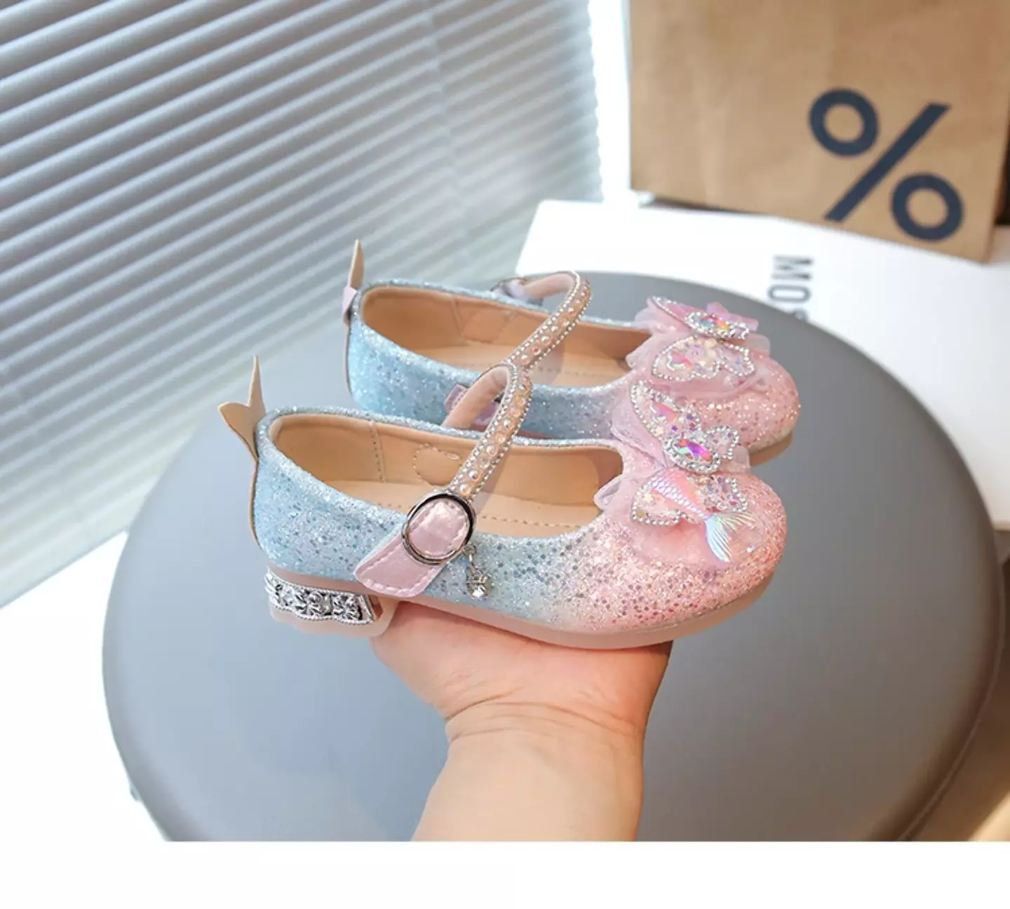 Young Girls & Girls Pink Mermaid Tail Bow Dress Shoes | Lucys 11548