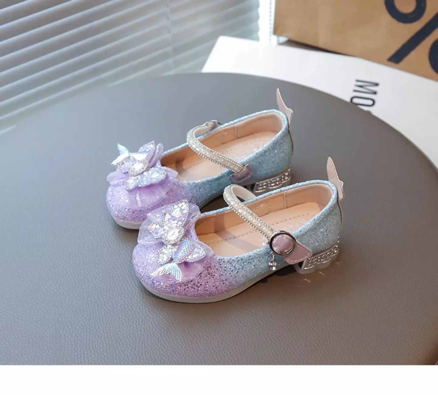 Young Girls & Girls Lavender Mermaid Tail Bow Dress Shoes | Lucys 11549