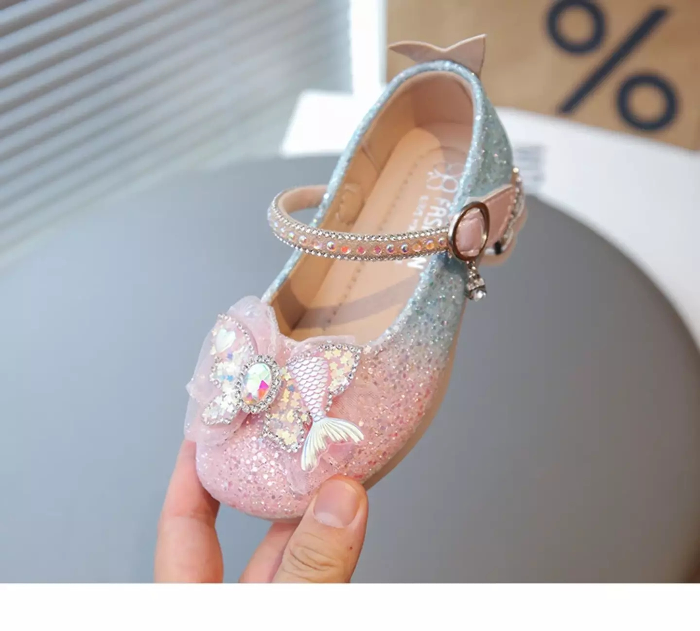 Young Girls & Girls Pink Mermaid Tail Bow Dress Shoes | Lucys 11548