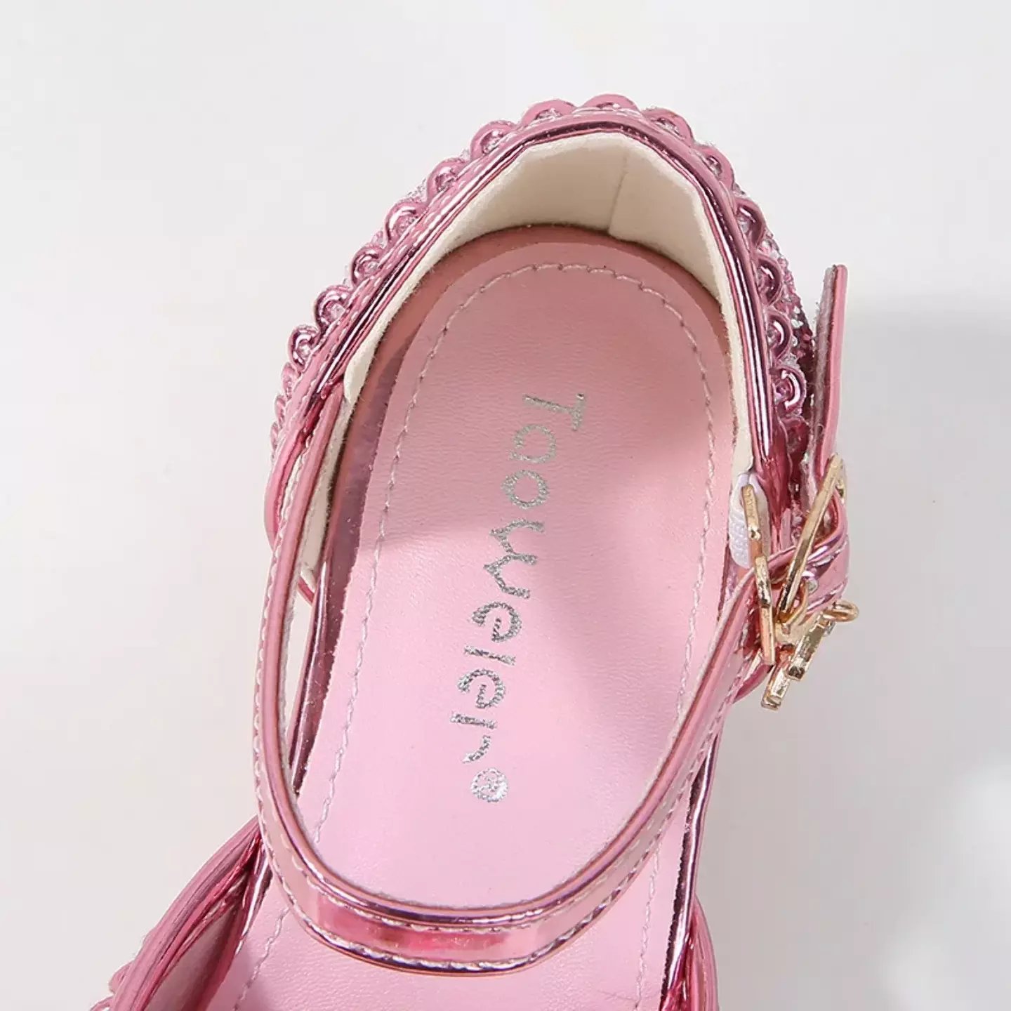 Young Girls & Girls Pink Butterfly Flounce Glint Stone Party Shoes | Lucys 11587