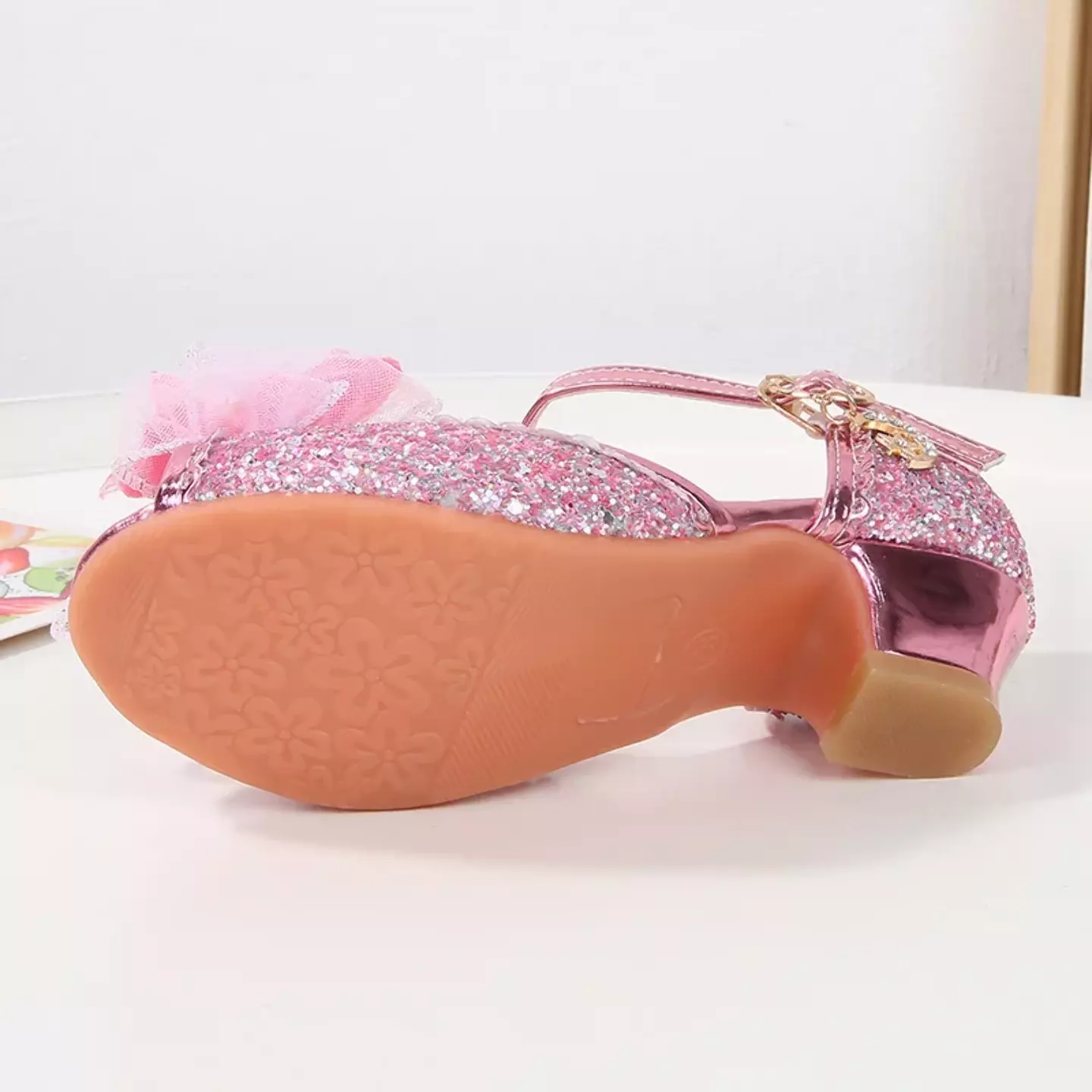 Young Girls & Girls Pink Butterfly Flounce Glint Stone Party Shoes | Lucys 11587