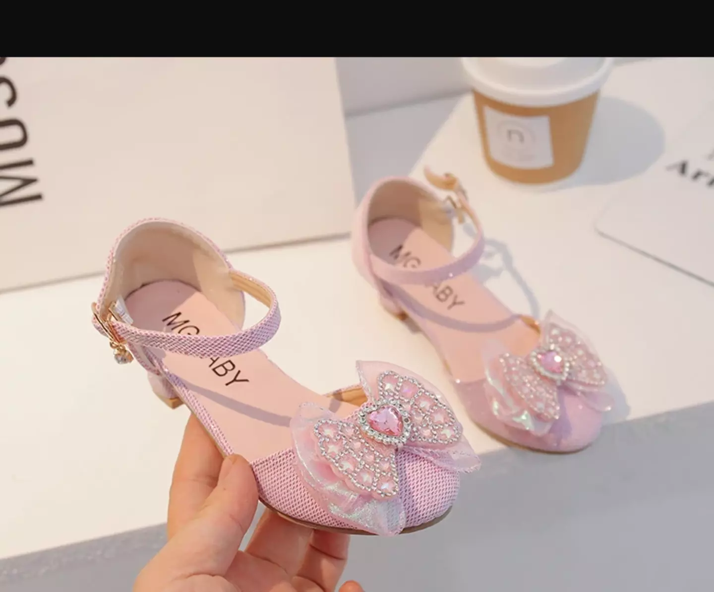 Young Girls & Girls Pink Opal Bead Heart Stone Dress Shoes | Lucys 11643