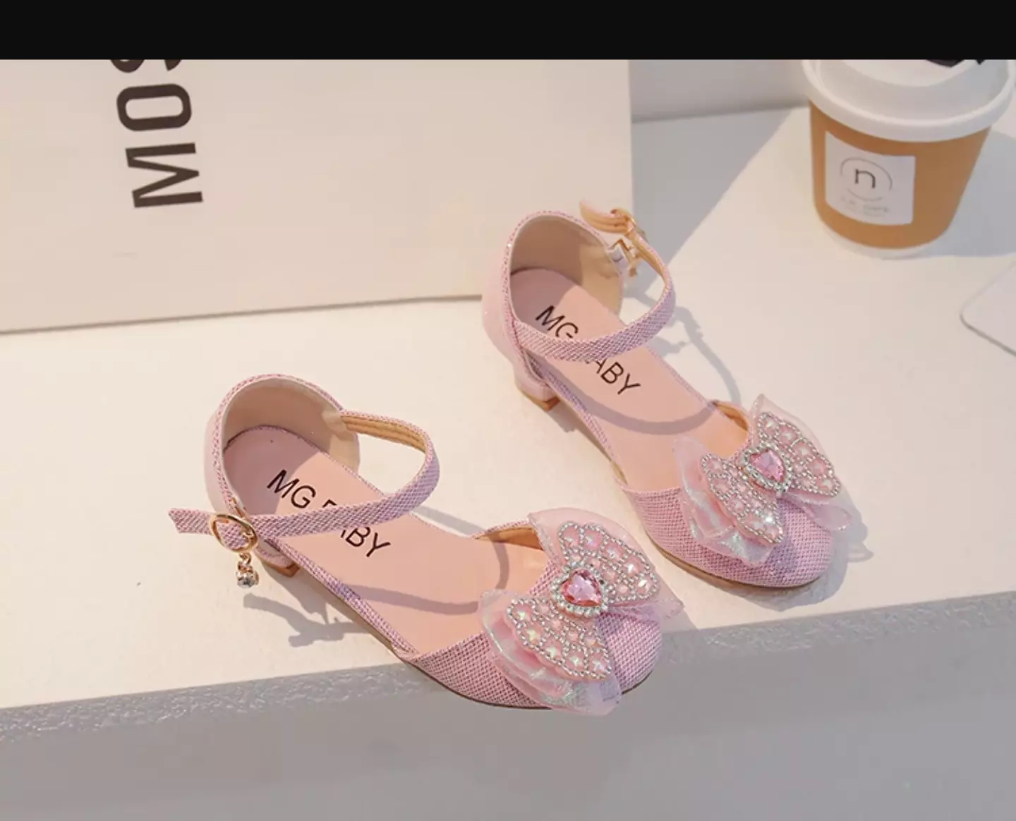 Young Girls & Girls Pink Opal Bead Heart Stone Dress Shoes | Lucys 11643