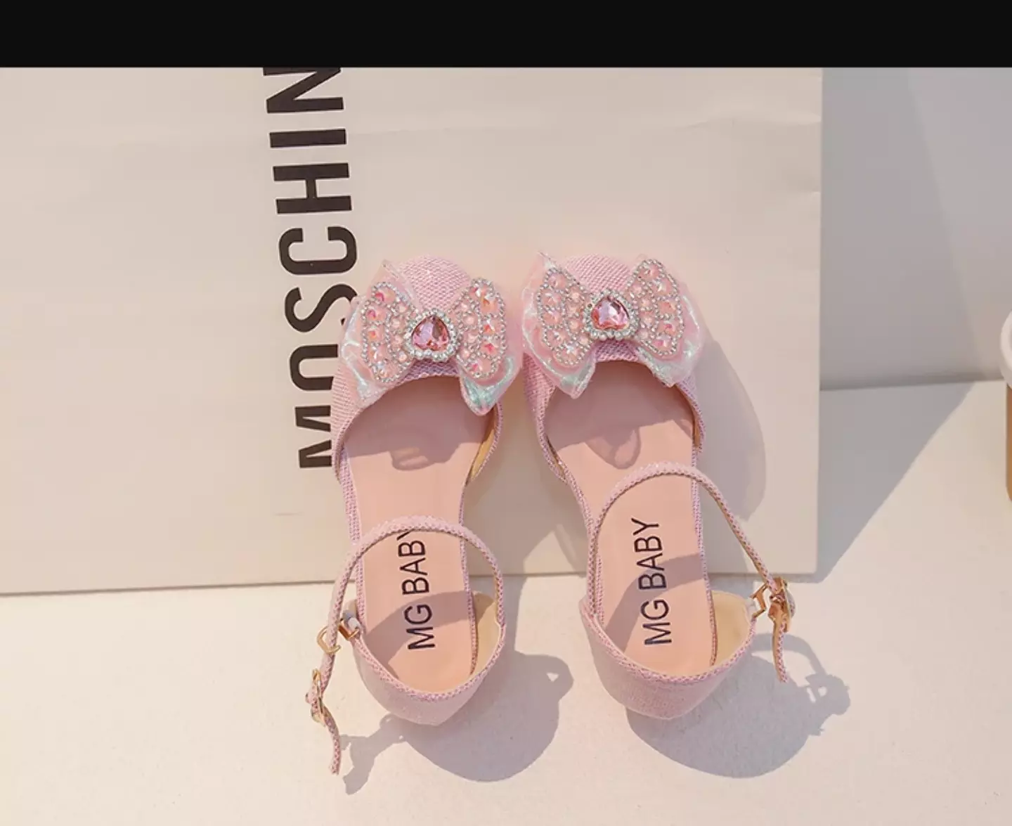 Young Girls & Girls Pink Opal Bead Heart Stone Dress Shoes | Lucys 11643