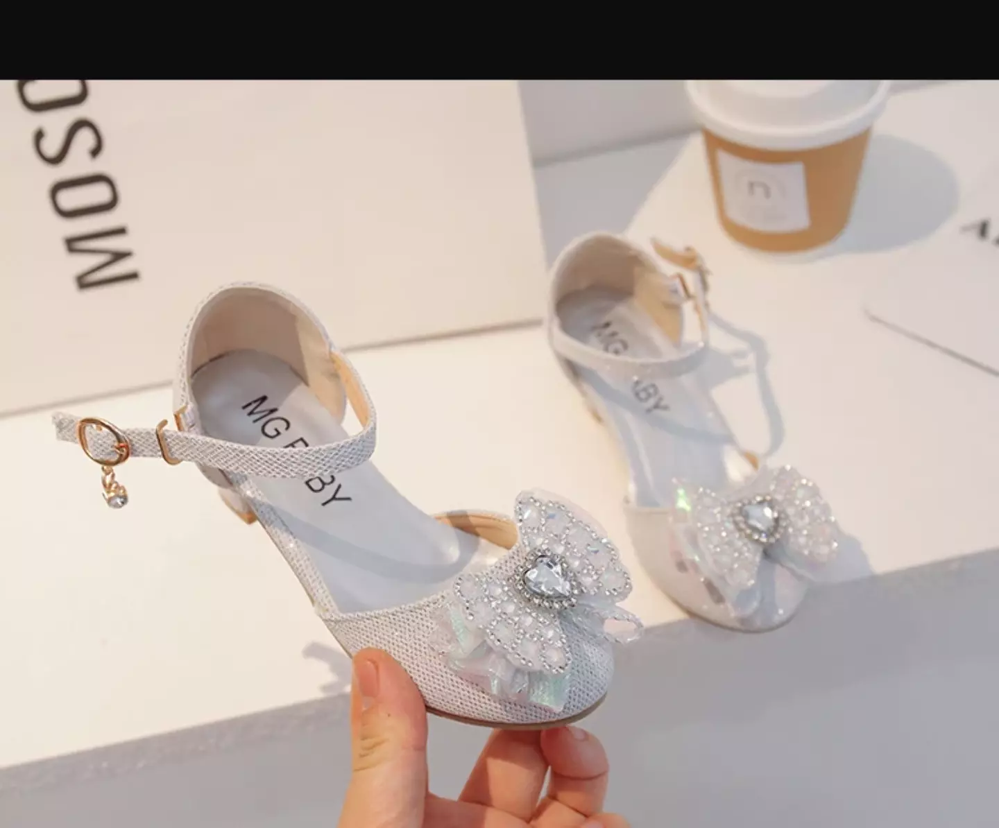 Young Girls & Girls Grey Opal Bead Heart Stone Dress Shoes | Lucys 11642