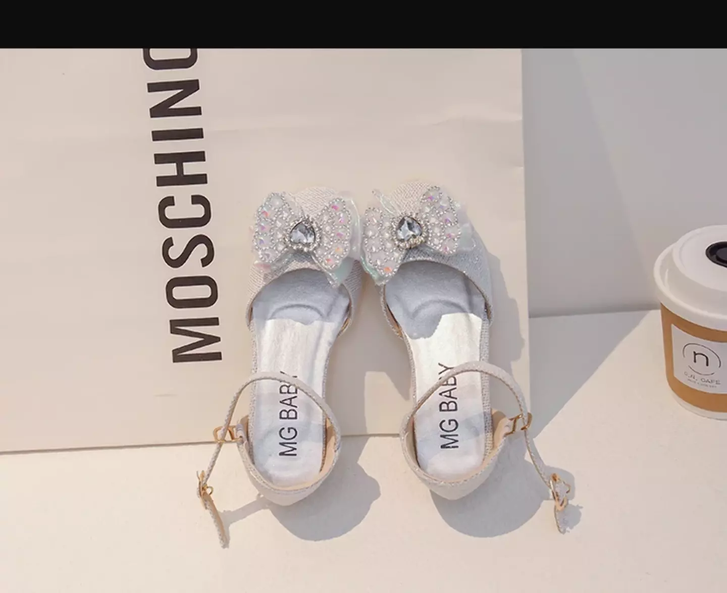 Young Girls & Girls Grey Opal Bead Heart Stone Dress Shoes | Lucys 11642