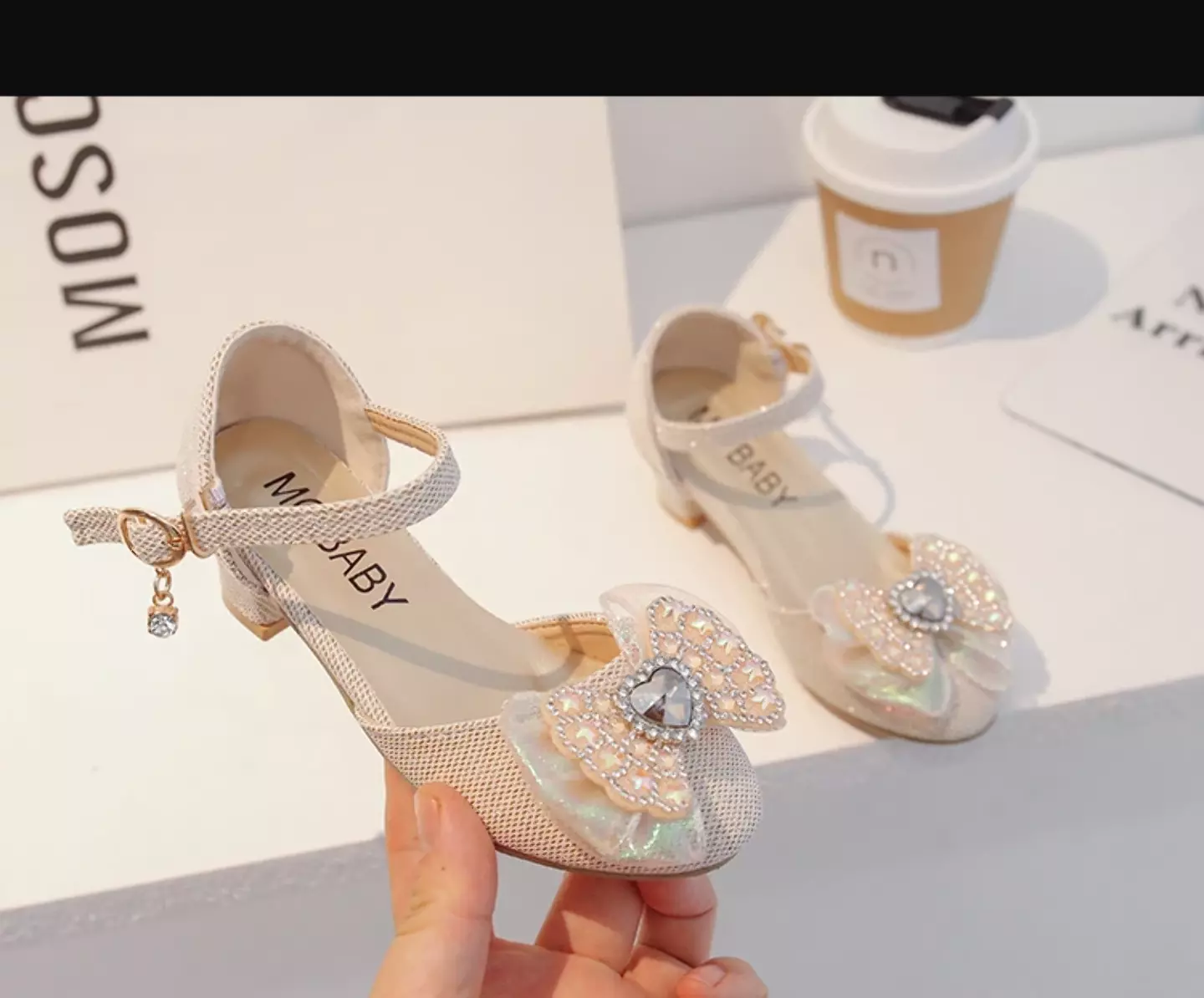 Young Girls & Girls Grey Opal Bead Heart Stone Dress Shoes | Lucys 11642