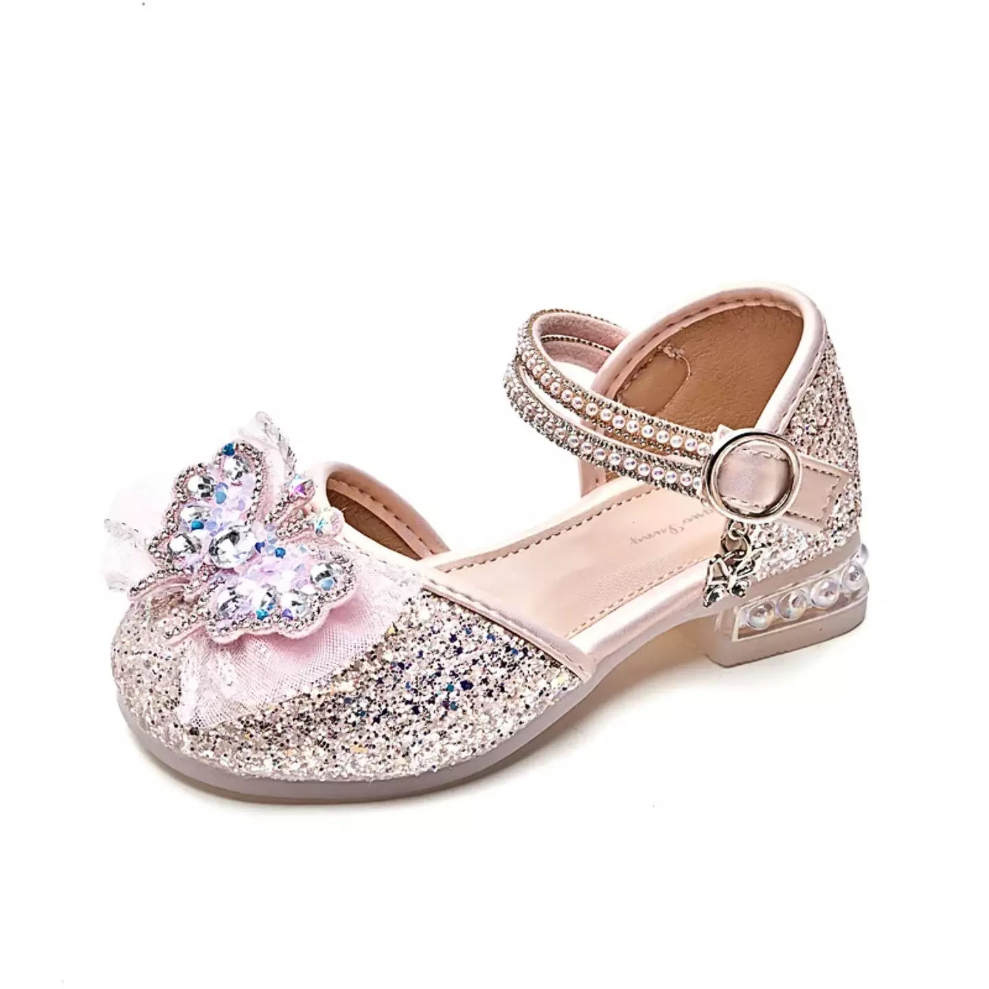 Young Girls & Girls Pink Gossamer Plume Bow Dress Shoes | Lucys 11663