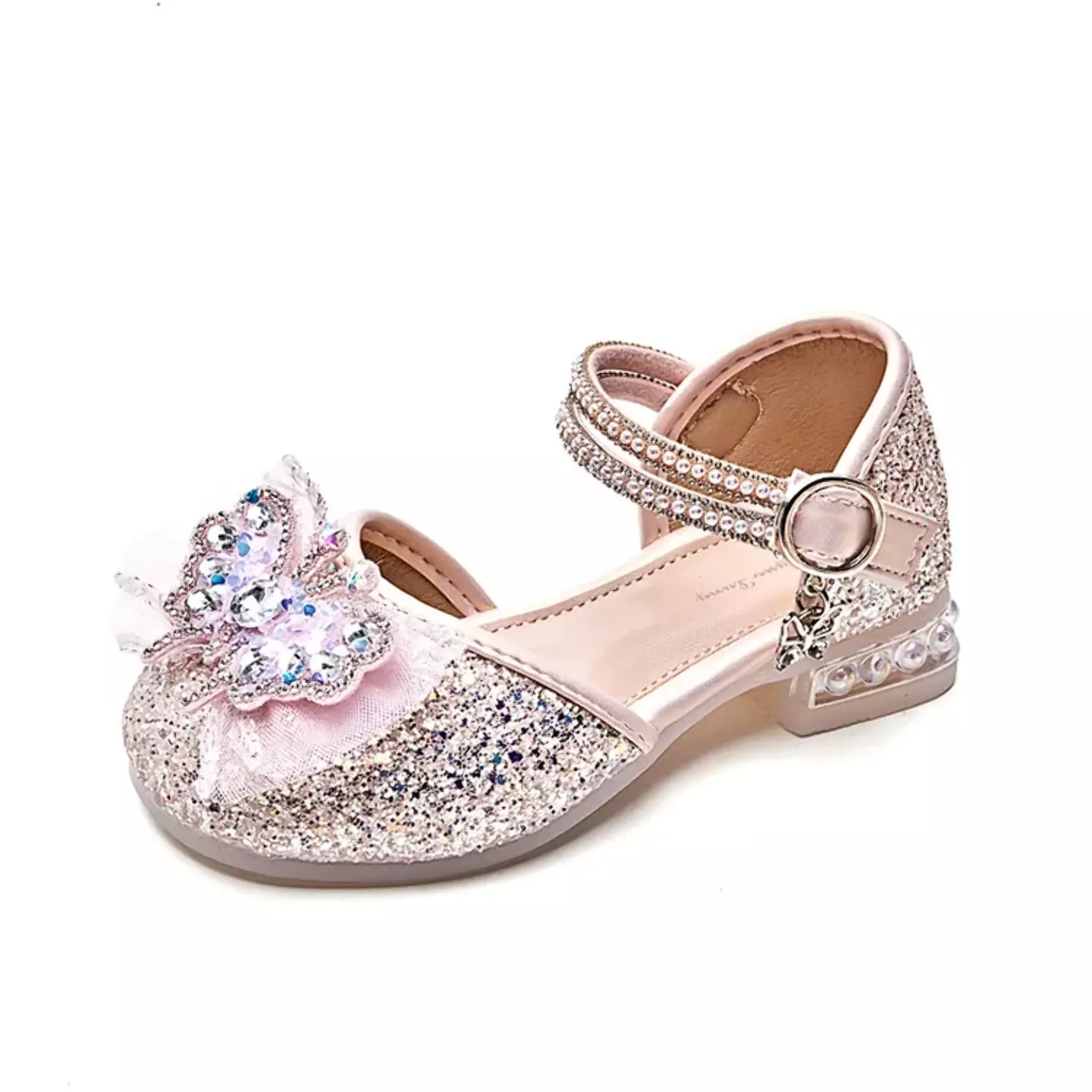Young Girls & Girls Pink Gossamer Plume Bow Dress Shoes | Lucys 11663