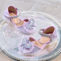 Young Girls & Girls Lavender Gossamer Plume Bow Dress Shoes | Lucys 11664