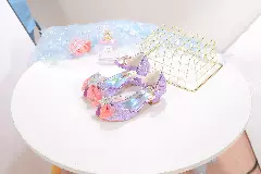 Young Girls & Girls Lavender Snowflake Charm Ankle Strap Party Shoes | Lucys 11713
