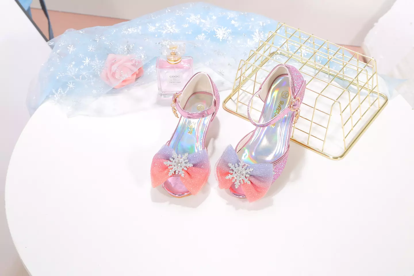 Young Girls & Girls Lavender Snowflake Charm Ankle Strap Party Shoes | Lucys 11713