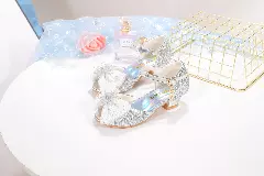 Young Girls & Girls Silver Snowflake Charm Ankle Strap Party Shoes | Lucys 11716