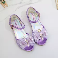 Young Girls & Girls Lavender Aurora Lining Pearl Bow Dress Shoes | Lucys 11729