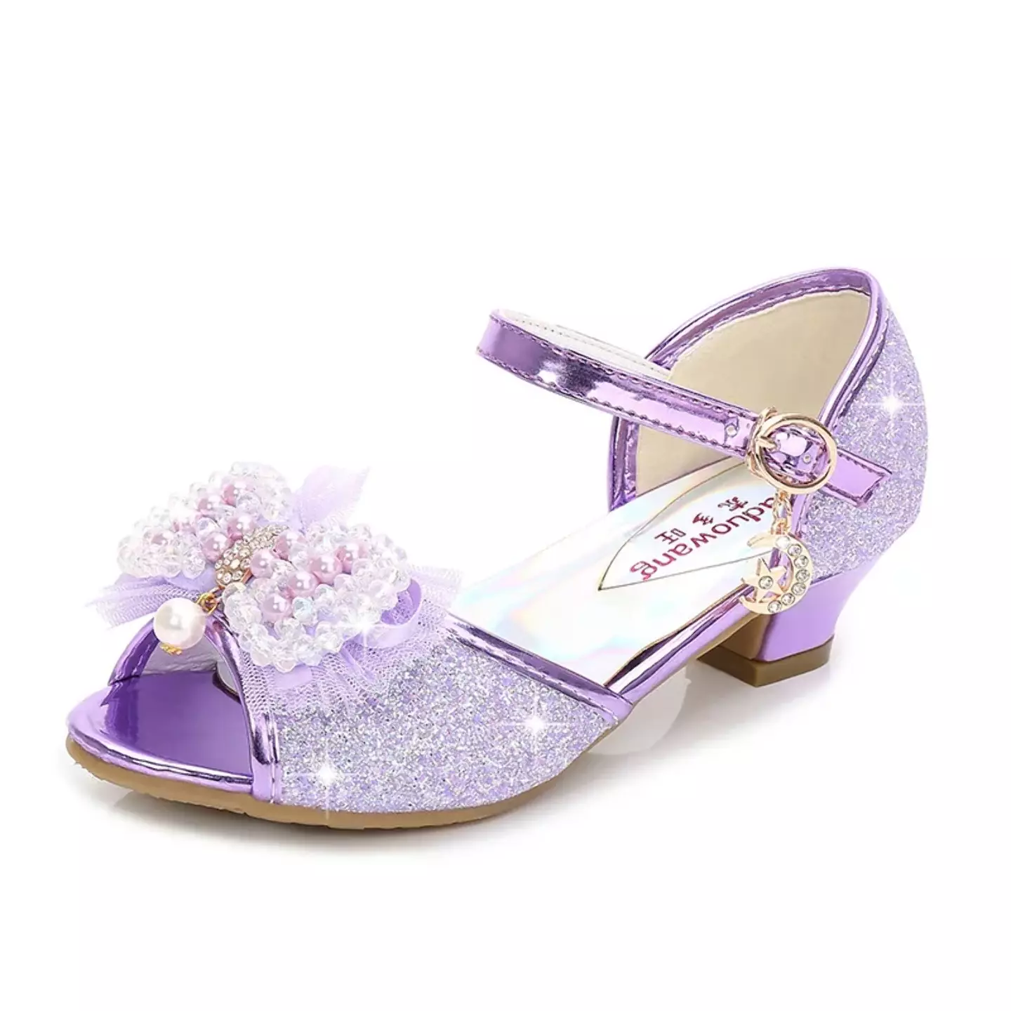 Young Girls & Girls Lavender Aurora Lining Pearl Bow Dress Shoes | Lucys 11729