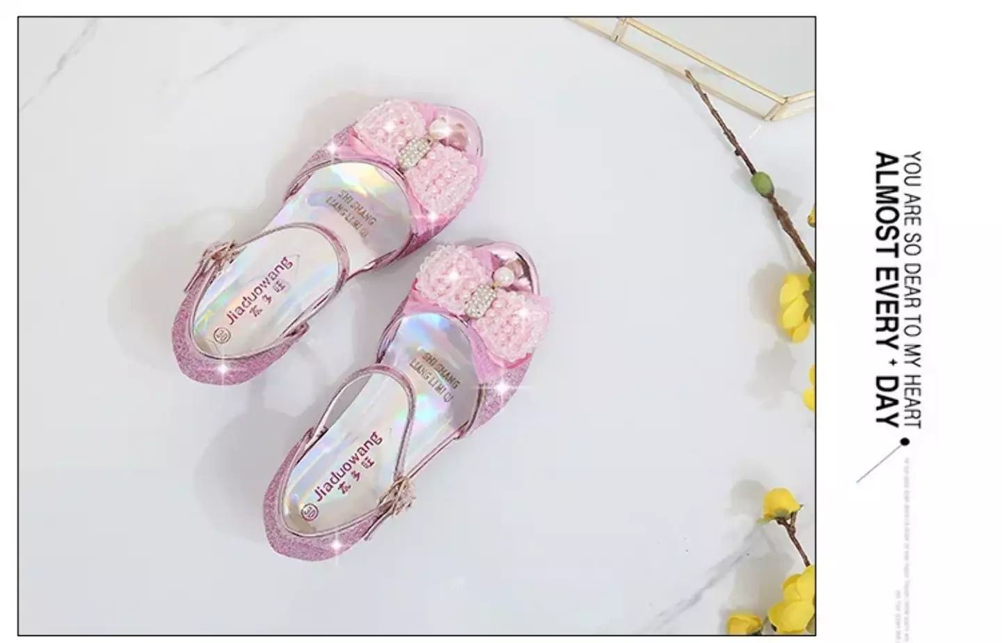 Young Girls & Girls Pink Aurora Lining Pearl Bow Dress Shoes | Lucys 11731