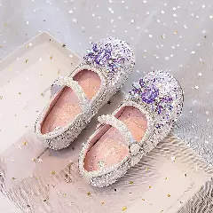 Young Girls & Girls Ivory Shard Sequin Quartz Cluster Dress Shoes | Lucys 11777