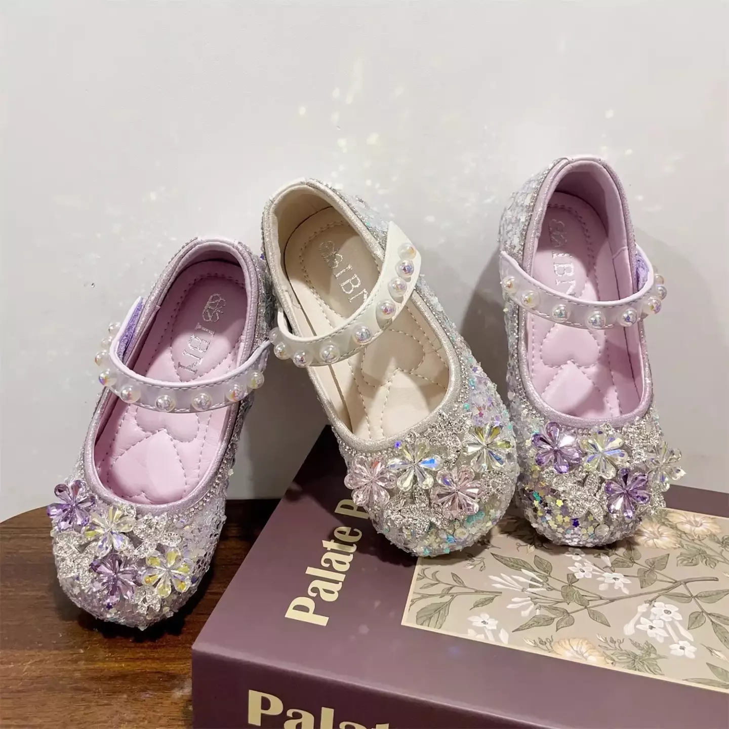Young Girls & Girls Ivory Radial Petal Dome Strap Dress Shoes | Lucys 11796