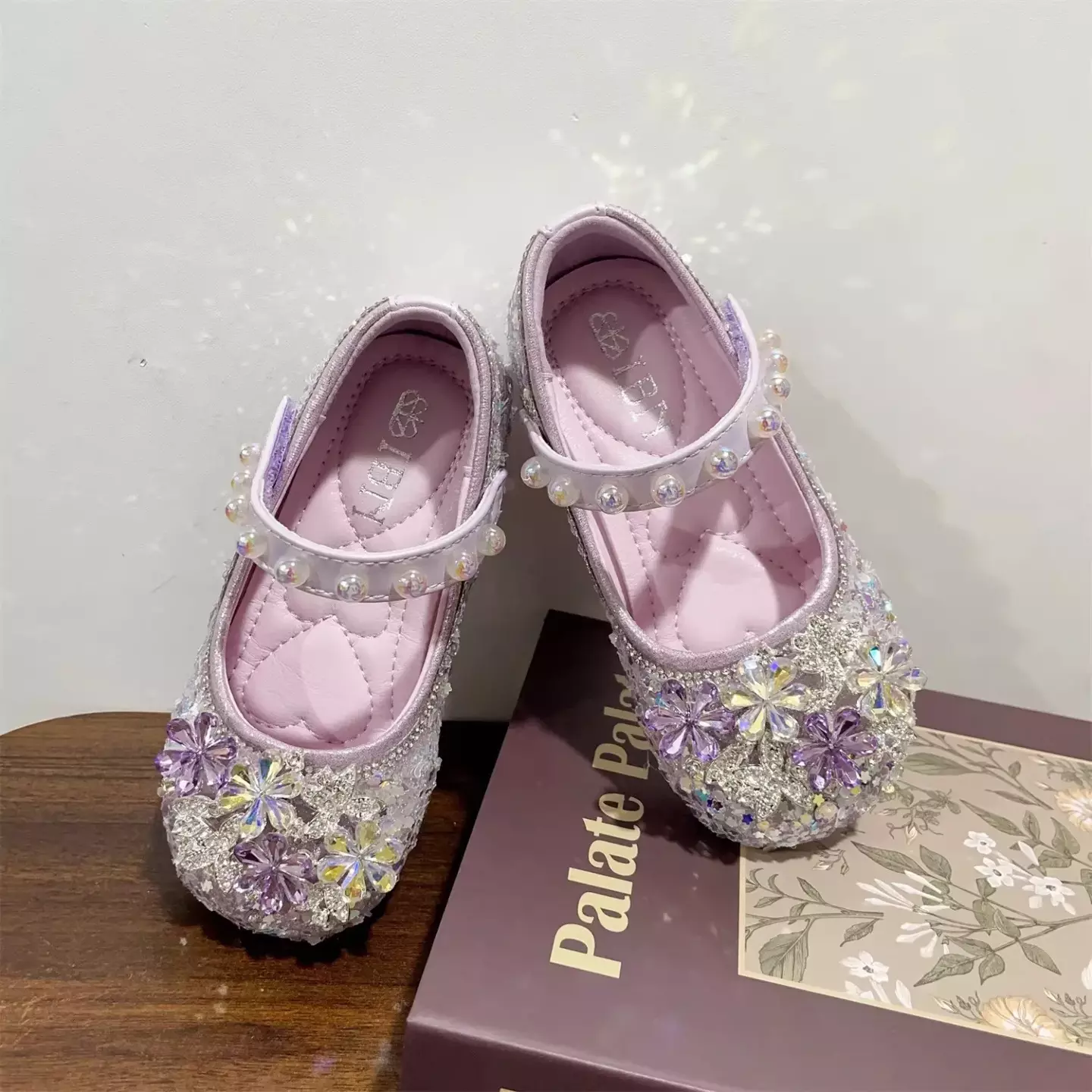 Young Girls & Girls Lavender Radial Petal Dome Strap Dress Shoes | Lucys 11792