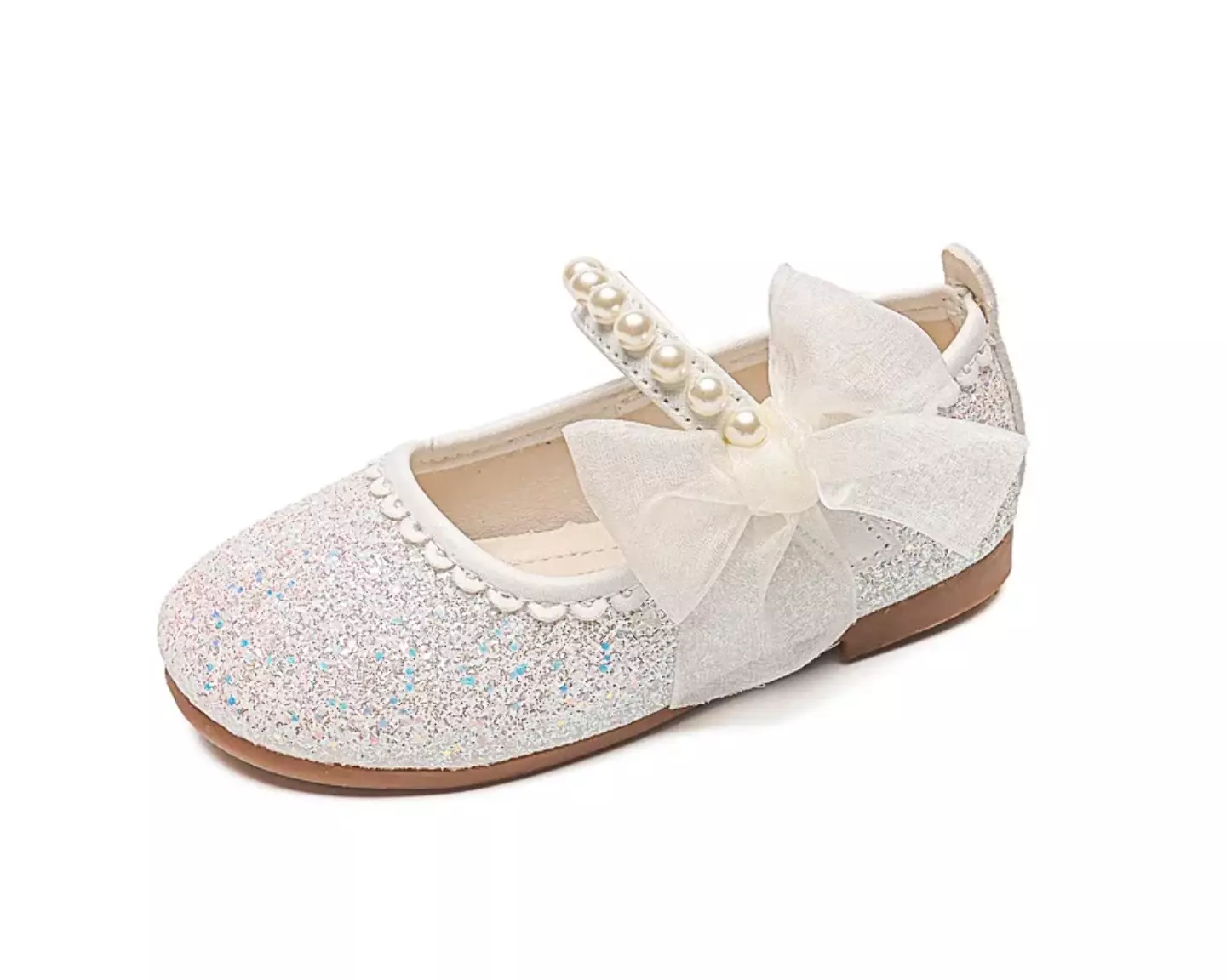 Young Girls & Girls Ivory Peaked Tab Cinch Bow Dress Shoes | Lucys 11826