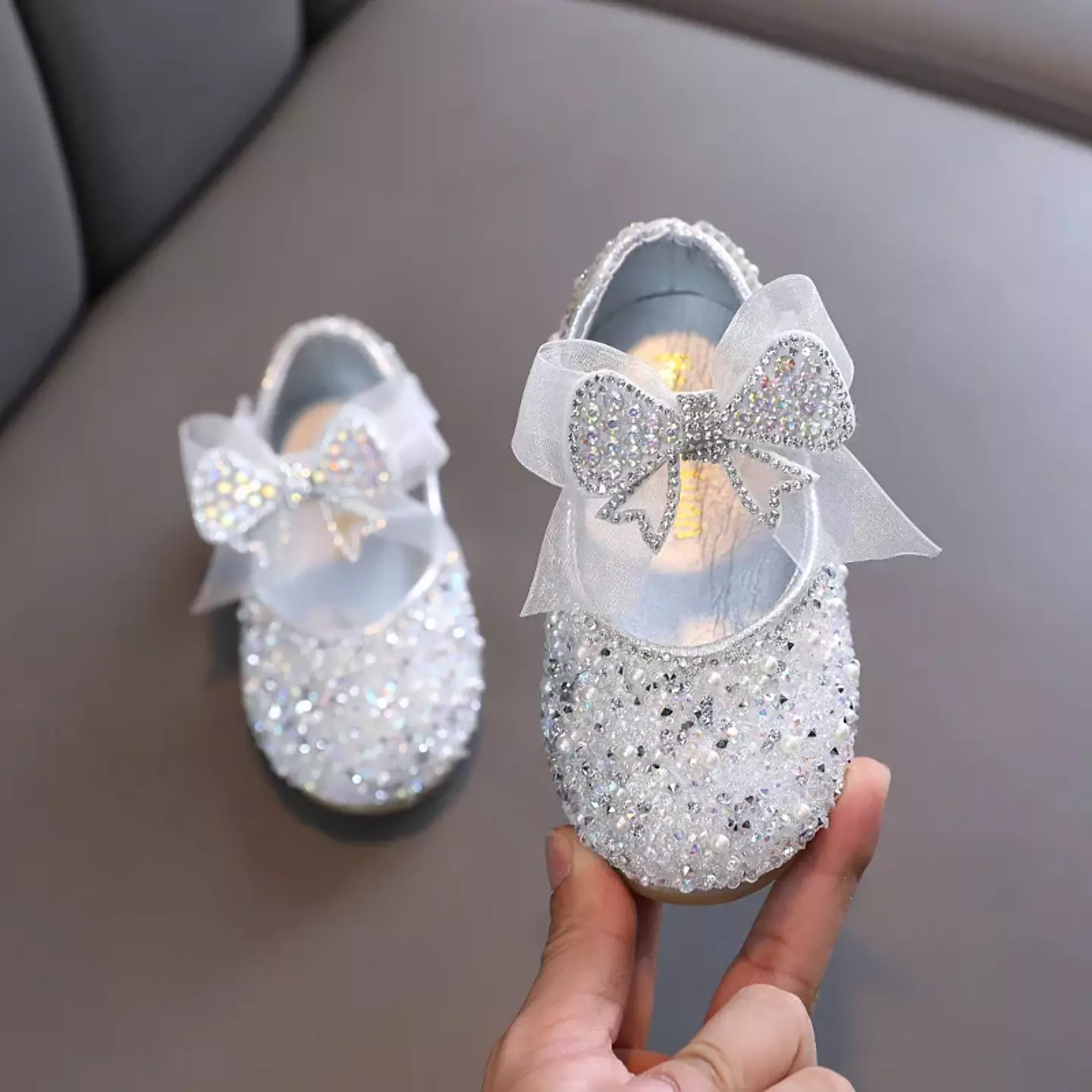 Baby, Toddler, Young Girls & Girls Silver Stacked Bow Medley Dress Shoes | Lucys 11844
