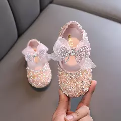 Baby, Toddler, Young Girls & Girls Peach Pink Stacked Bow Medley Dress Shoes | Lucys 11843