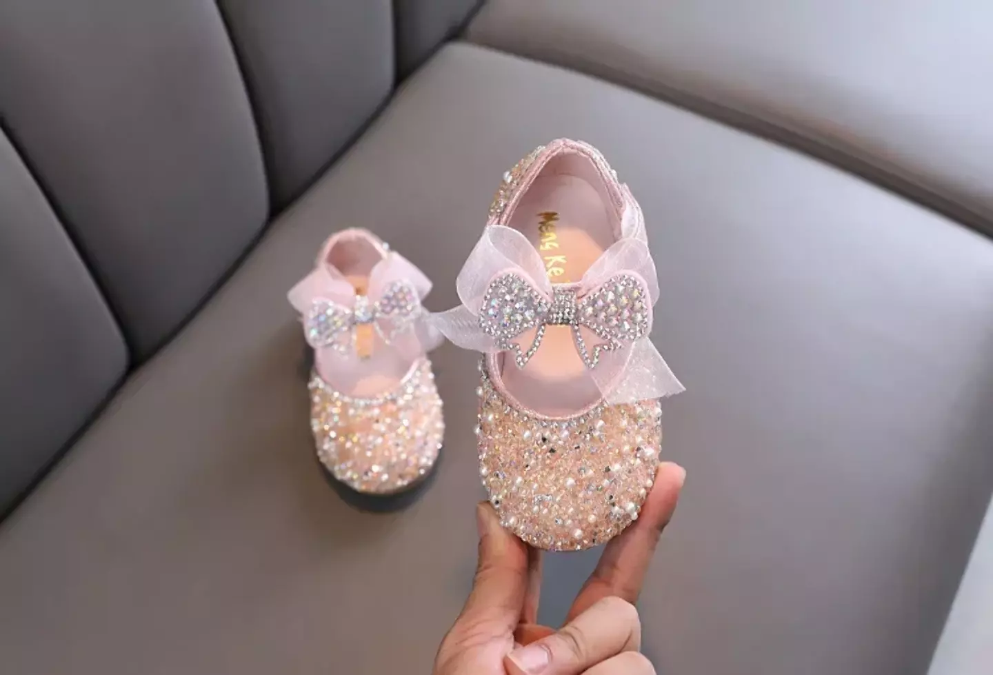 Baby, Toddler, Young Girls & Girls Peach Pink Stacked Bow Medley Dress Shoes | Lucys 11843