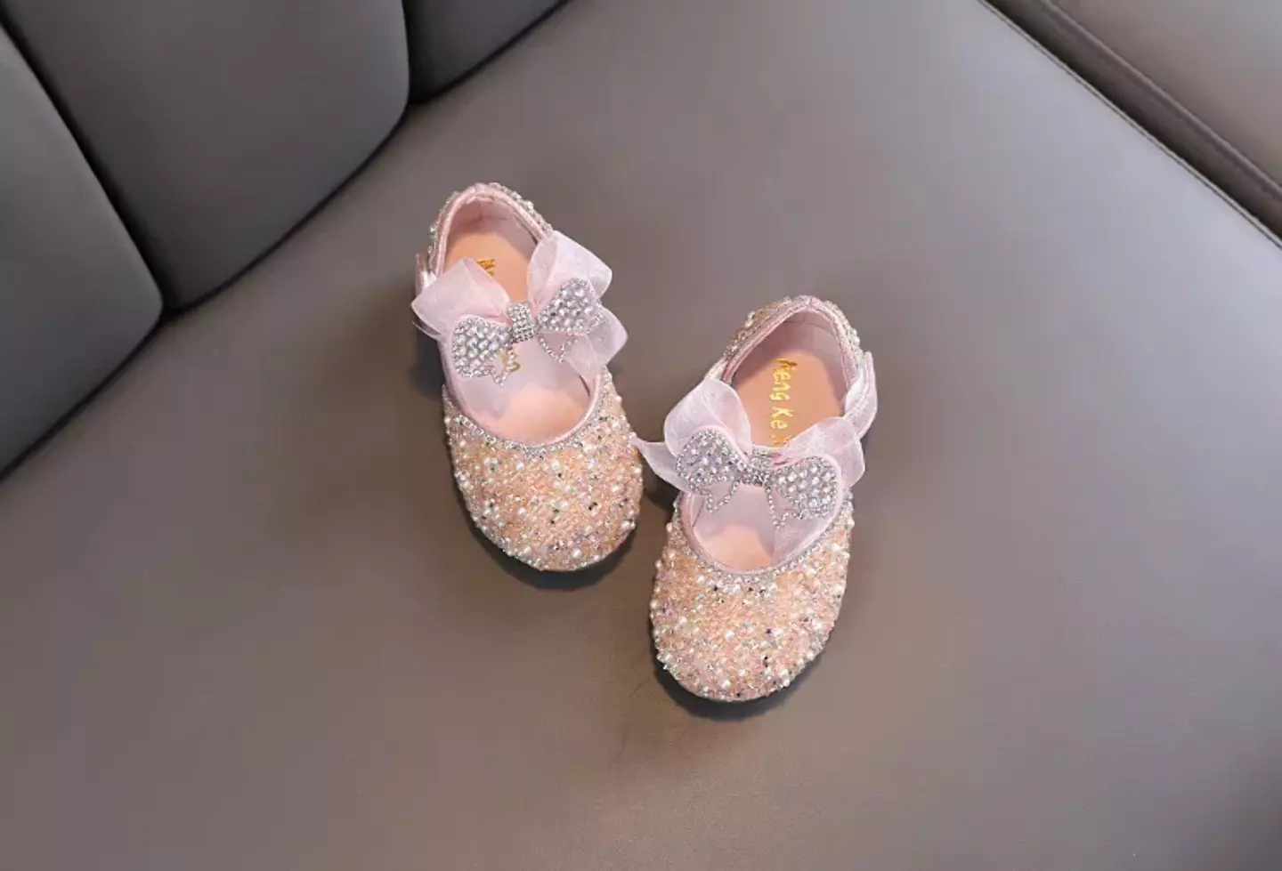 Baby, Toddler, Young Girls & Girls Peach Pink Stacked Bow Medley Dress Shoes | Lucys 11843